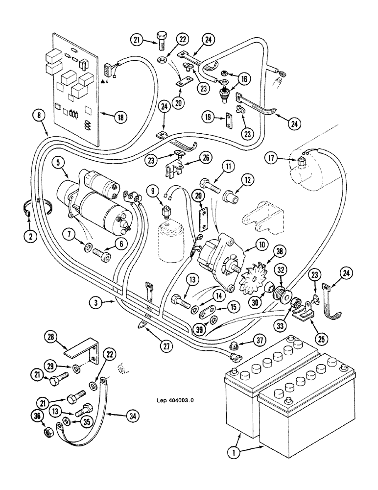 Схема запчастей Case 688C - (4-16) - ENGINE ELECTRIC CIRCUIT, (11064-) (06) - ELECTRICAL SYSTEMS