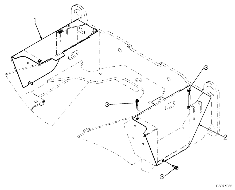 Схема запчастей Case 521E - (09-33) - COVERS - BATTERY BOX (09) - CHASSIS
