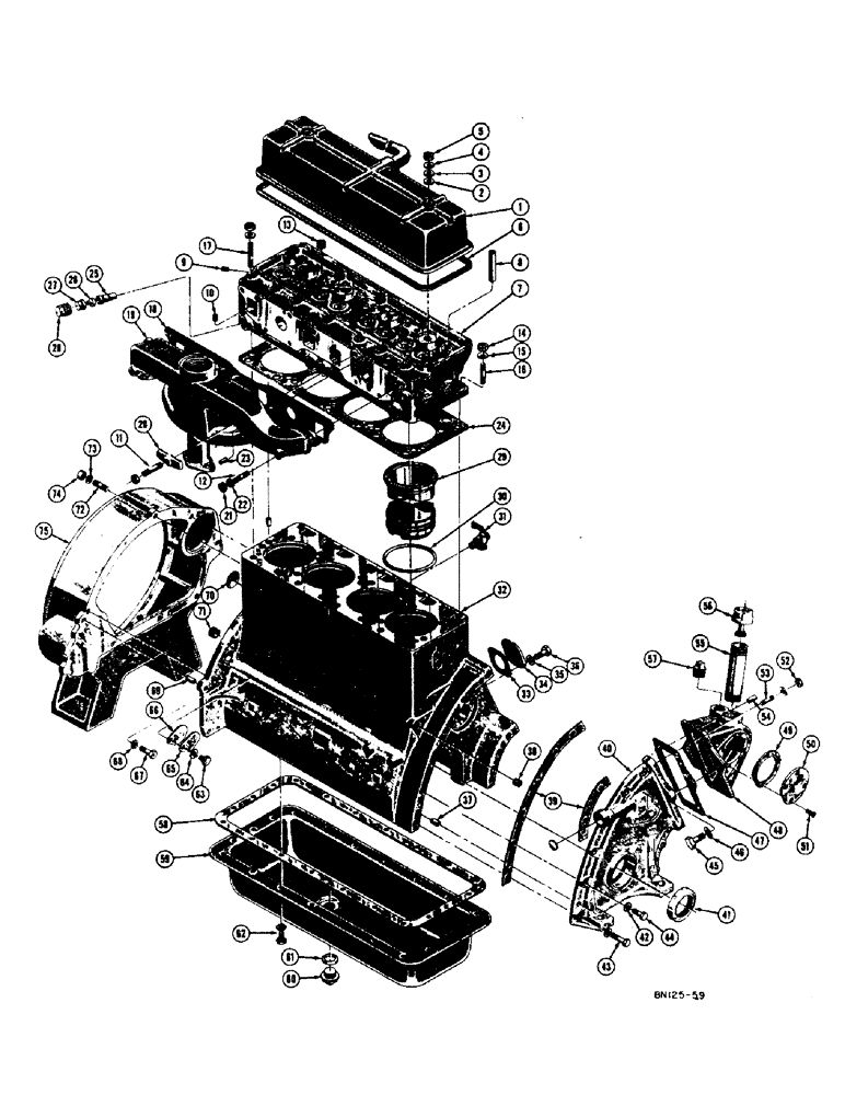 Схема запчастей Case 400 - (040) - ENGINE BLOCK AND RELATED PARTS - DIESEL (01) - ENGINE