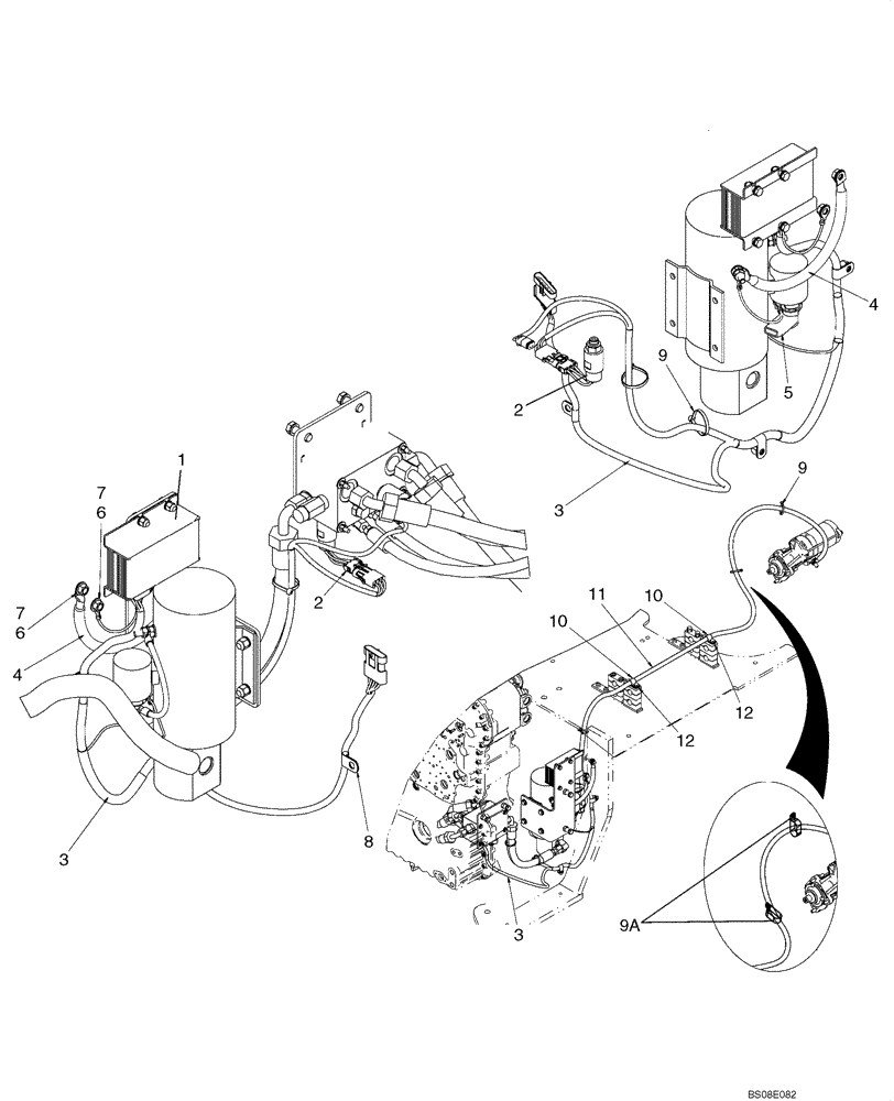 Схема запчастей Case 621E - (04-12) - HARNESS - STEERING, AUXILIARY (04) - ELECTRICAL SYSTEMS