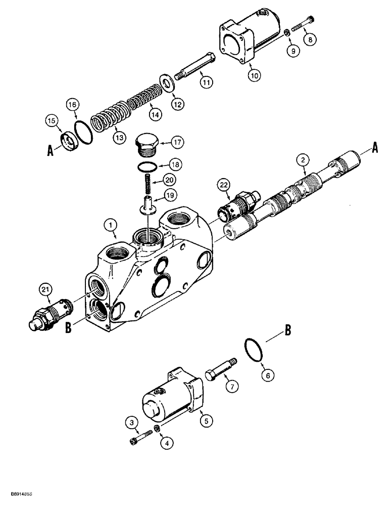 Схема запчастей Case 821B - (8-30) - LOADER BUCKET TILT SECTION - S300880 (08) - HYDRAULICS