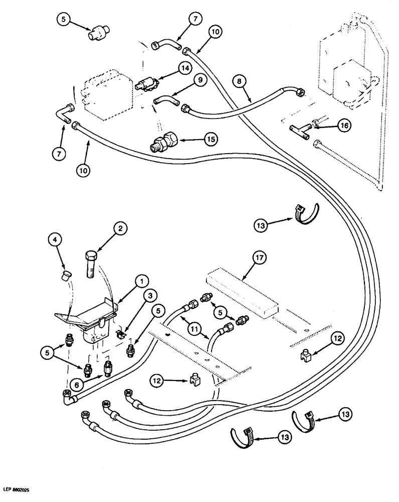 Схема запчастей Case 688 - (8-126) - HYDRAULIC CONTROL CIRCUIT, TO HYDRAULIC HAMMER CONTROL VALVE (08) - HYDRAULICS