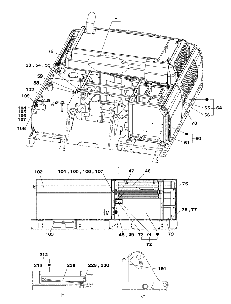 Схема запчастей Case CX350C - (09-005[04]) - COWLING (09) - CHASSIS/ATTACHMENTS