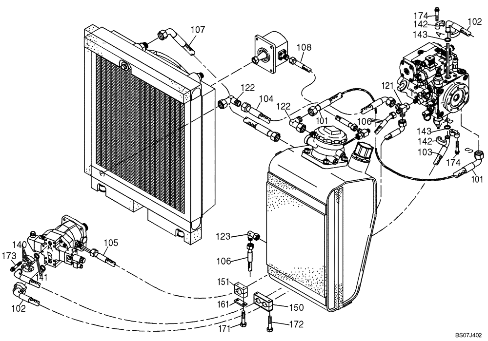 Схема запчастей Case 21D - (20.100[2987632002]) - HYDRAULIC SYSTEM DRIVING (35) - HYDRAULIC SYSTEMS