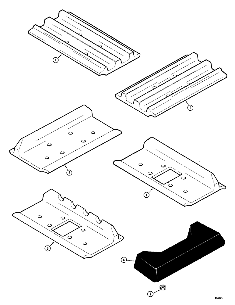Схема запчастей Case 350 - (166) - TRACK SHOES (04) - UNDERCARRIAGE