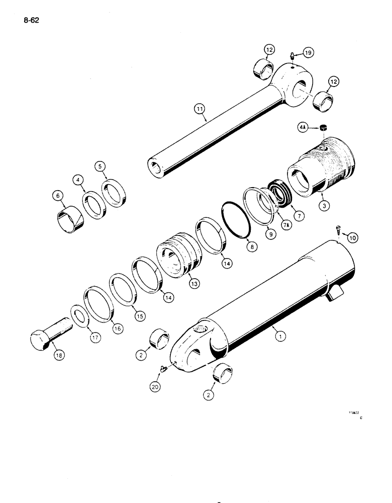 Схема запчастей Case 855D - (8-062) - G101214 AND G101215 RIPPER CYLINDERS (08) - HYDRAULICS