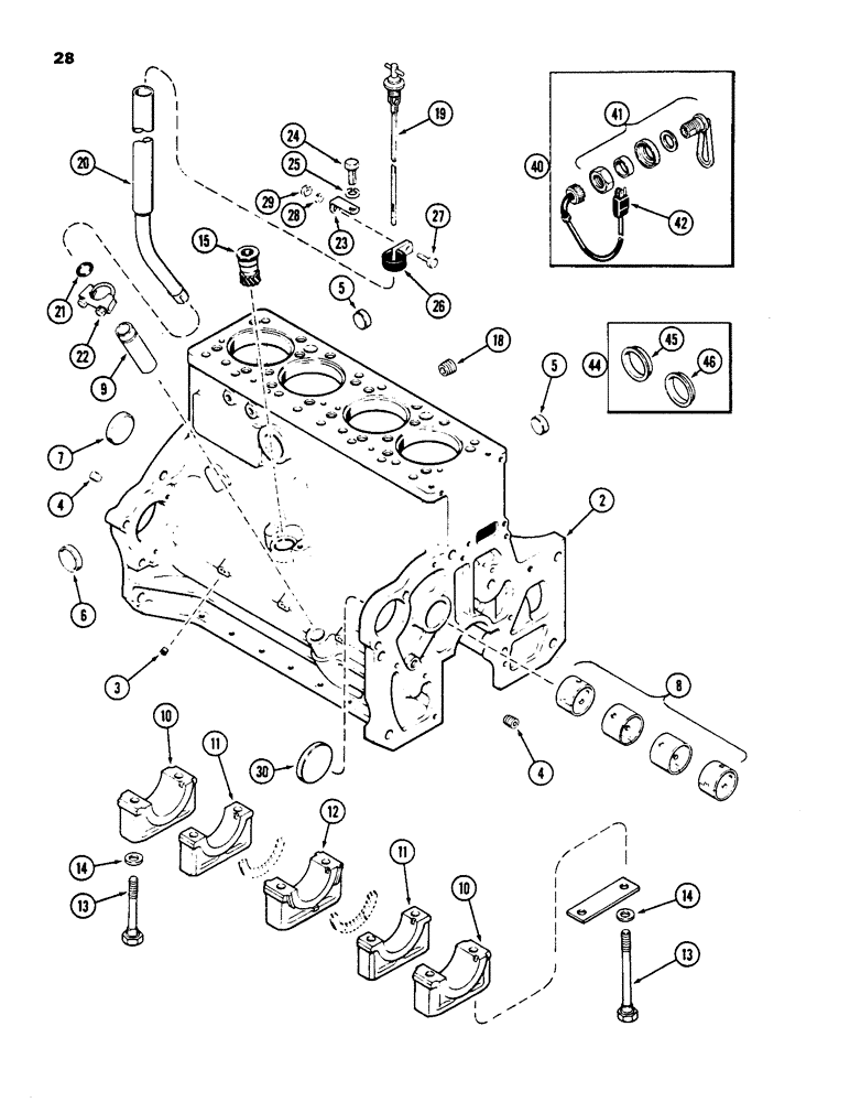 Схема запчастей Case 850C - (028) - CYLINDER BLOCK, 336BD AND 336BDT DIESEL ENGINES (01) - ENGINE