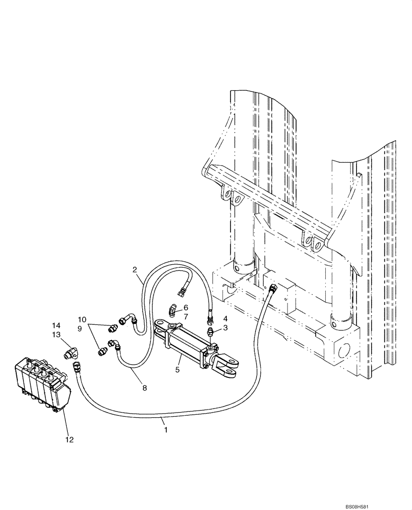 Схема запчастей Case 586G - (08-03) - HYDRAULICS - SIDE SHIFT (08) - HYDRAULICS