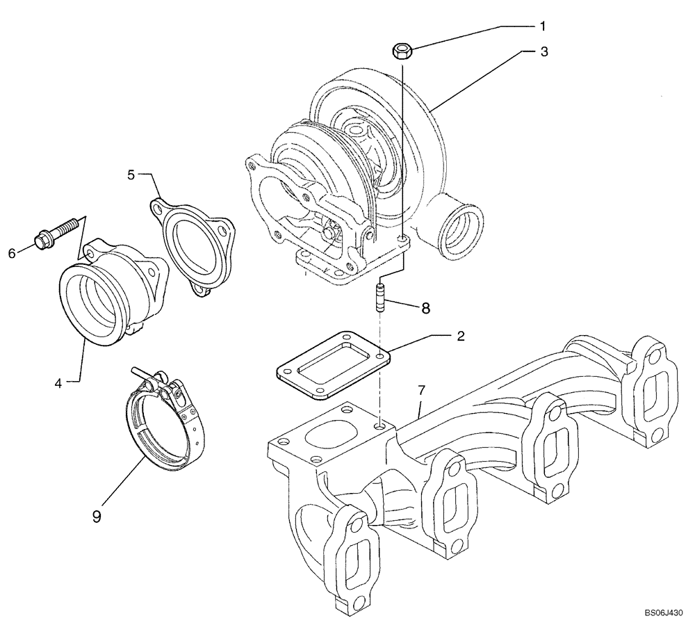 Схема запчастей Case 570MXT - (02-29) - TURBOCHARGER (02) - ENGINE
