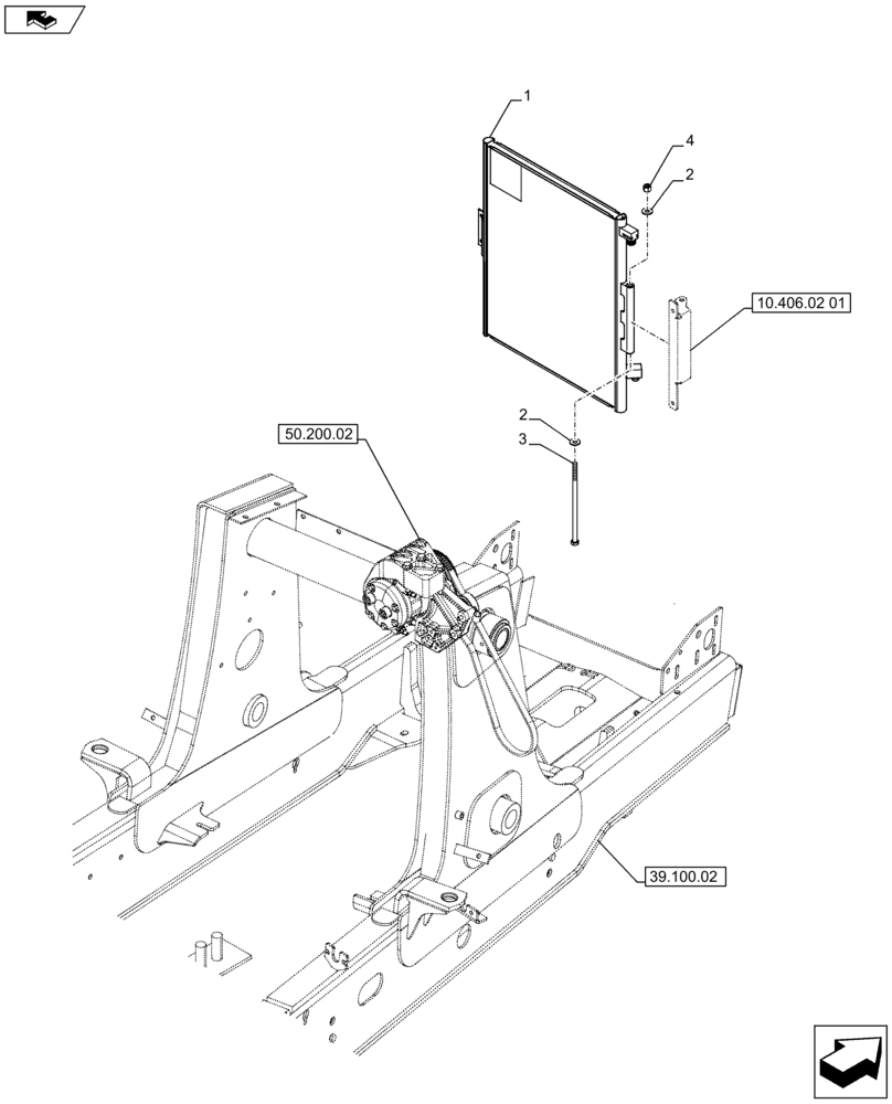 Схема запчастей Case 590SN - (50.200.06) - VAR - 747853, 747855 - CAB - AIR CONDITIONING, CONDENSER, RECEIVER-DRIER (50) - CAB CLIMATE CONTROL