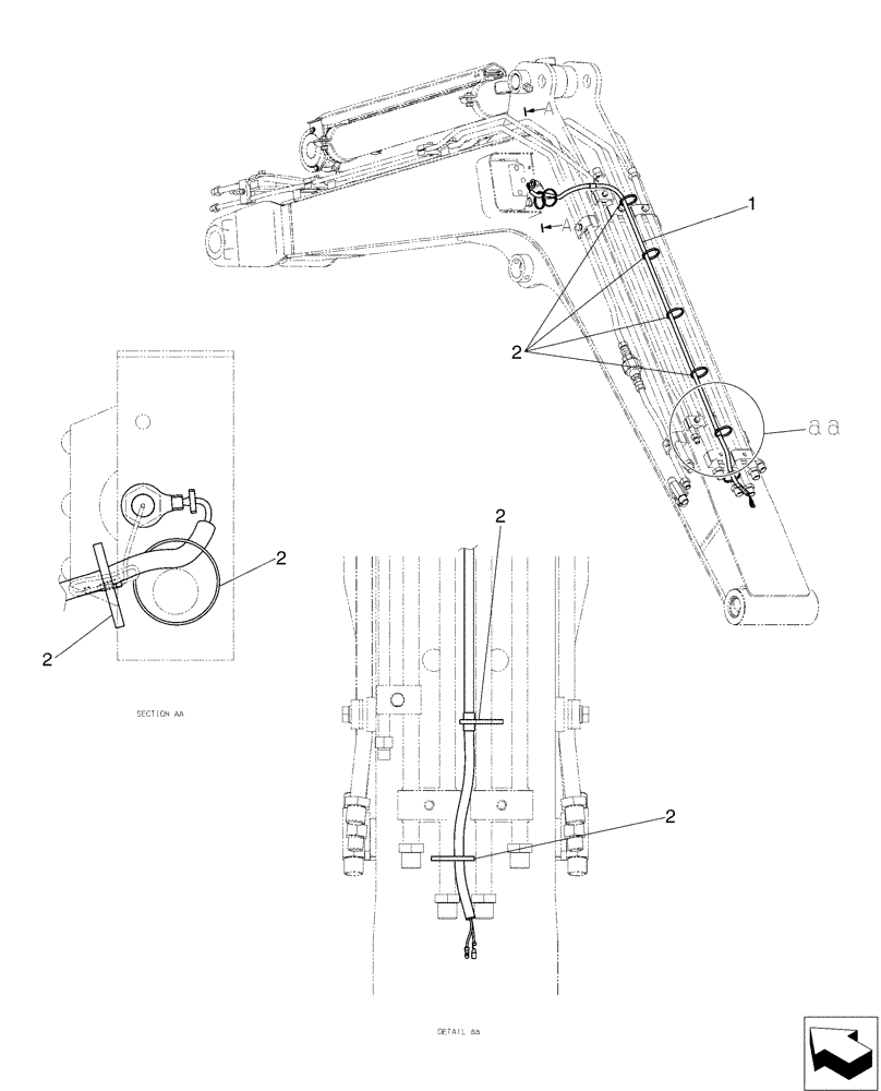 Схема запчастей Case CX50B - (03-011) - HARNESS ASSY, BOOM (55) - ELECTRICAL SYSTEMS