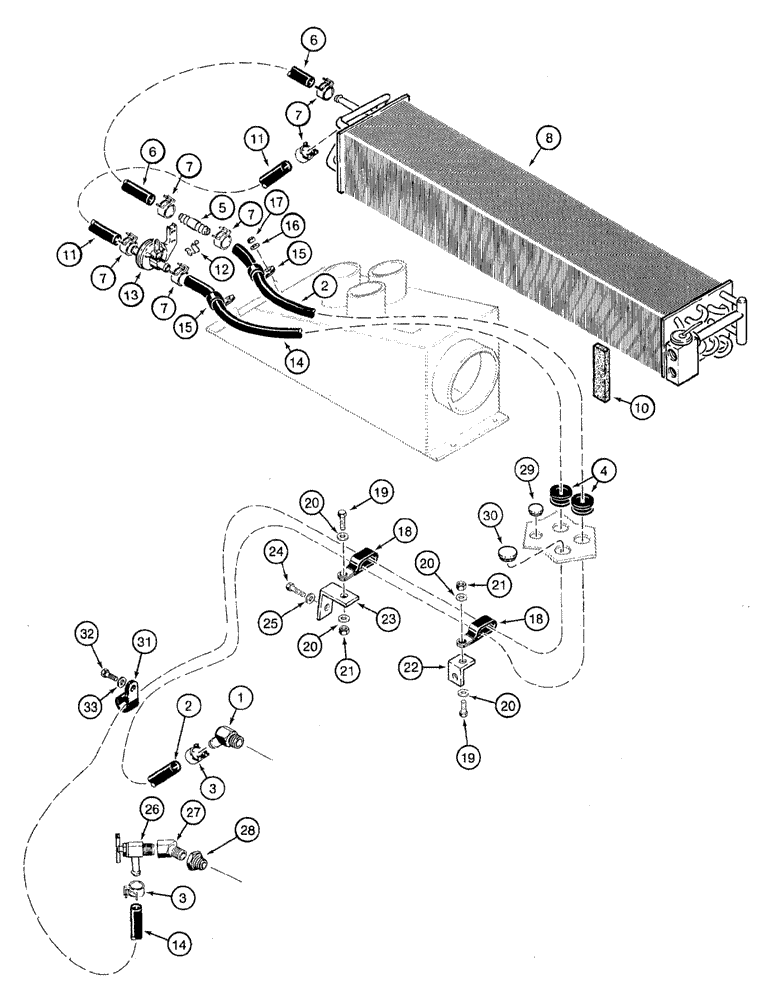 Схема запчастей Case 921B - (9-064) - HEATING SYSTEM (09) - CHASSIS/ATTACHMENTS