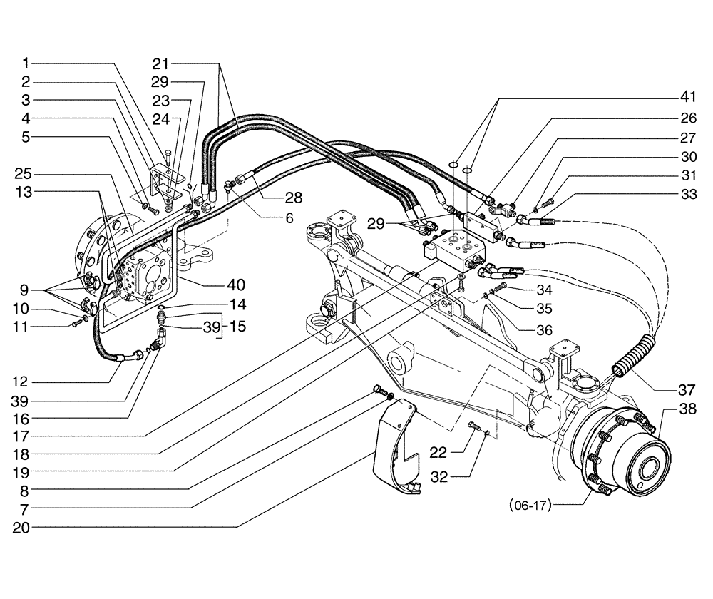 Схема запчастей Case 865B AWD - (08-30[01]) - FRONT WHEEL DRIVE HYDRAULIC CIRCUIT (08) - HYDRAULICS