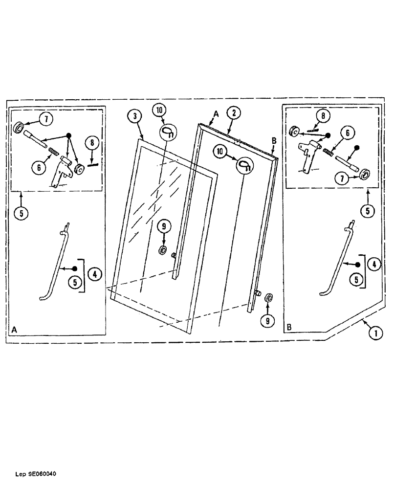 Схема запчастей Case 688B - (94) - WINDSHIELD (05) - UPPERSTRUCTURE CHASSIS