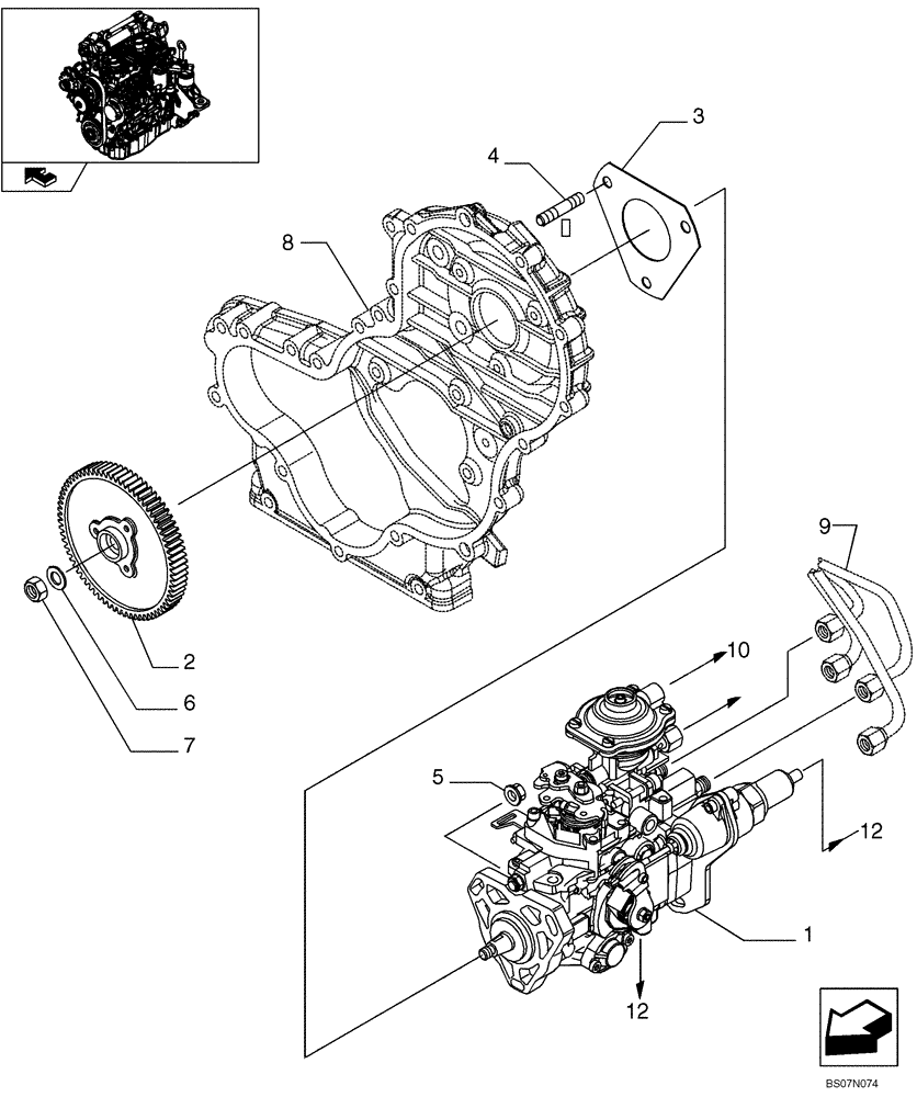 Схема запчастей Case 420CT - (03-03) - INJECTION PUMP (87546691) (03) - FUEL SYSTEM