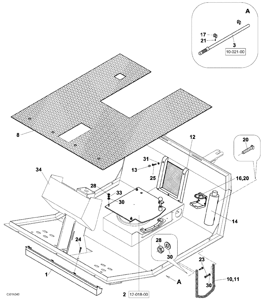 Схема запчастей Case SR20 - (12-013-00[01]) - OPERATORS COMPARTMENT (12) - Chassis/Attachments