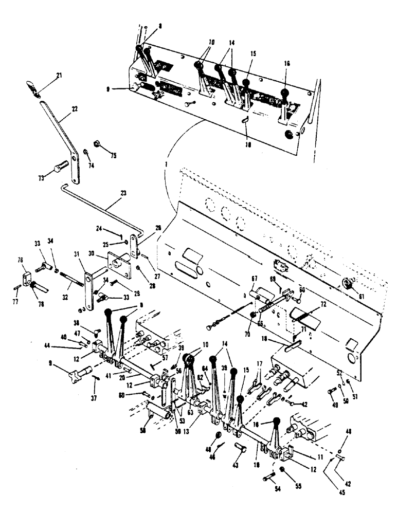 Схема запчастей Case 1000 - (10) - CONTROL LEVERS & LINKAGE 