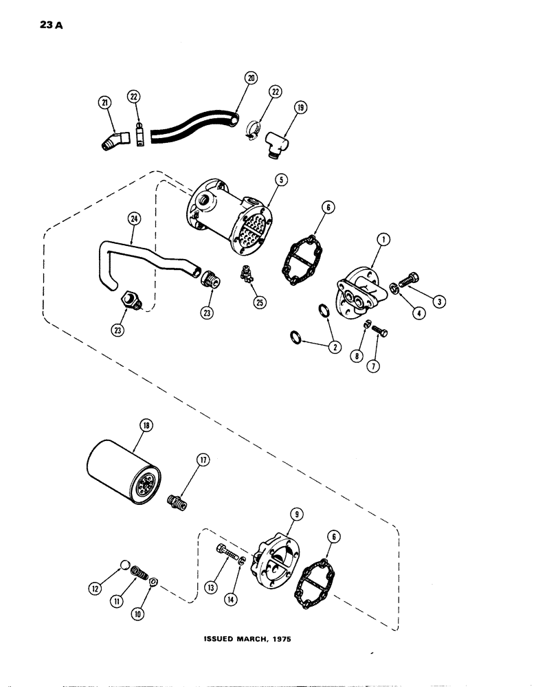 Схема запчастей Case W14 - (023A) - OIL FILTER AND HEAT EXCHANGER, (336 BD)DIESEL ENGINE, USED PRIOR TO ENG. S/N 2571281 (02) - ENGINE