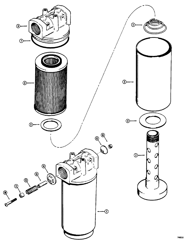 Схема запчастей Case 600 - (202) - L57726 IN LINE OIL FILTER (07) - HYDRAULIC SYSTEM