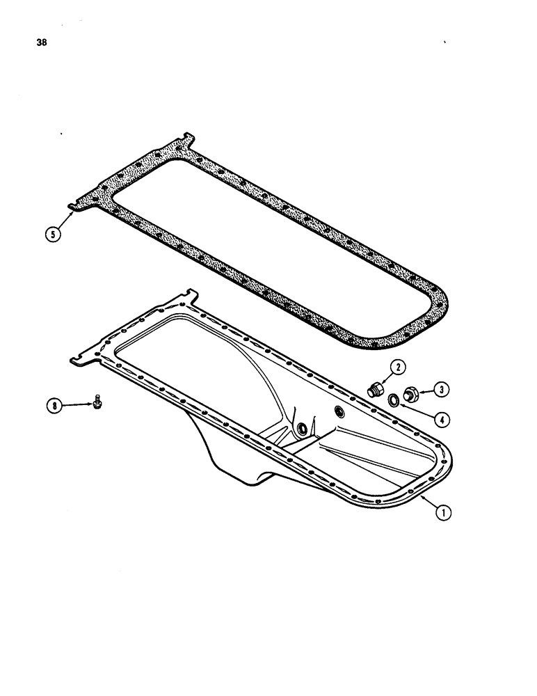 Схема запчастей Case W18 - (038) - OIL PAN, 401BD AND 401BDT DIESEL ENGINE (02) - ENGINE