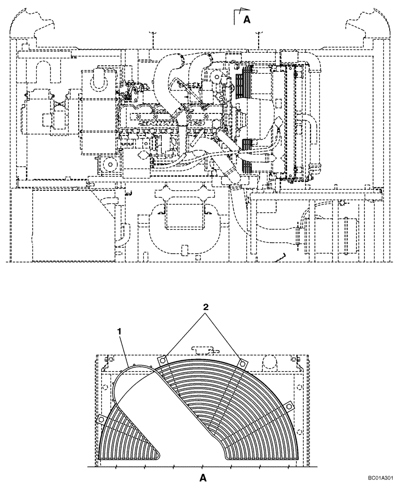 Схема запчастей Case CX290 - (09-39) - FAN GUARD (09) - CHASSIS