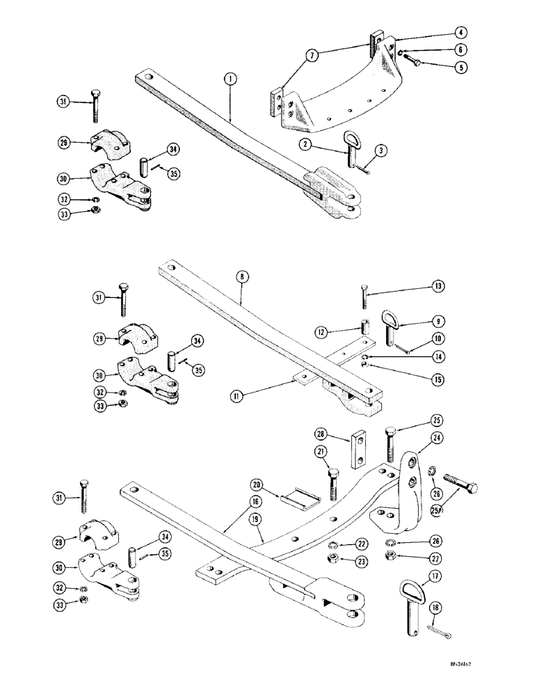 Схема запчастей Case 1000D - (280) - DRAWBARS (05) - UPPERSTRUCTURE CHASSIS