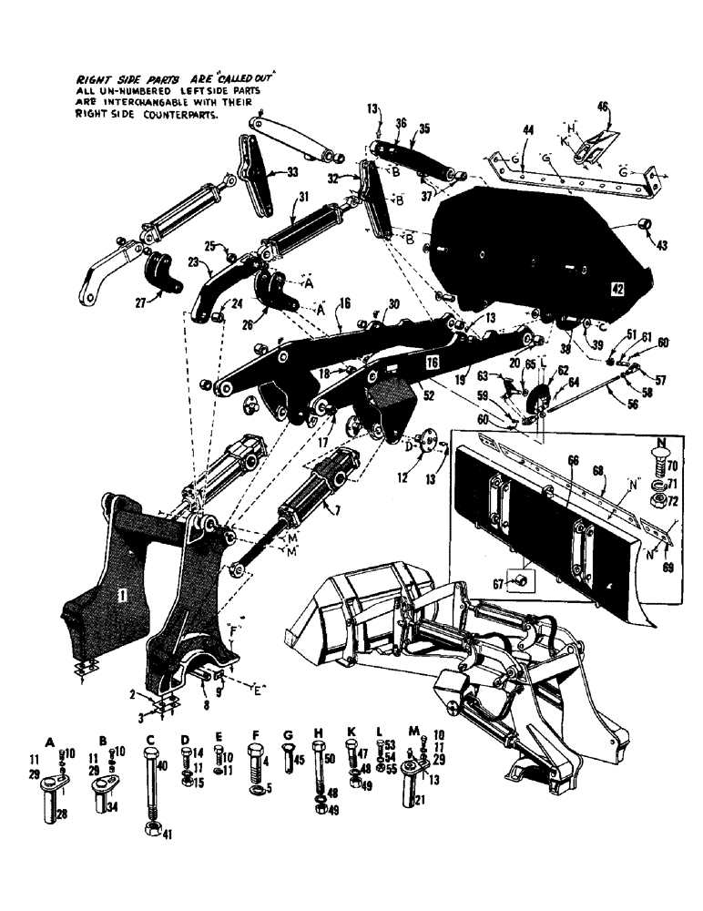 Схема запчастей Case 750 - (098) - REAR HINGE LOADER FRAME, ARMS, BUCKET & MOUNTING PARTS (05) - UPPERSTRUCTURE CHASSIS