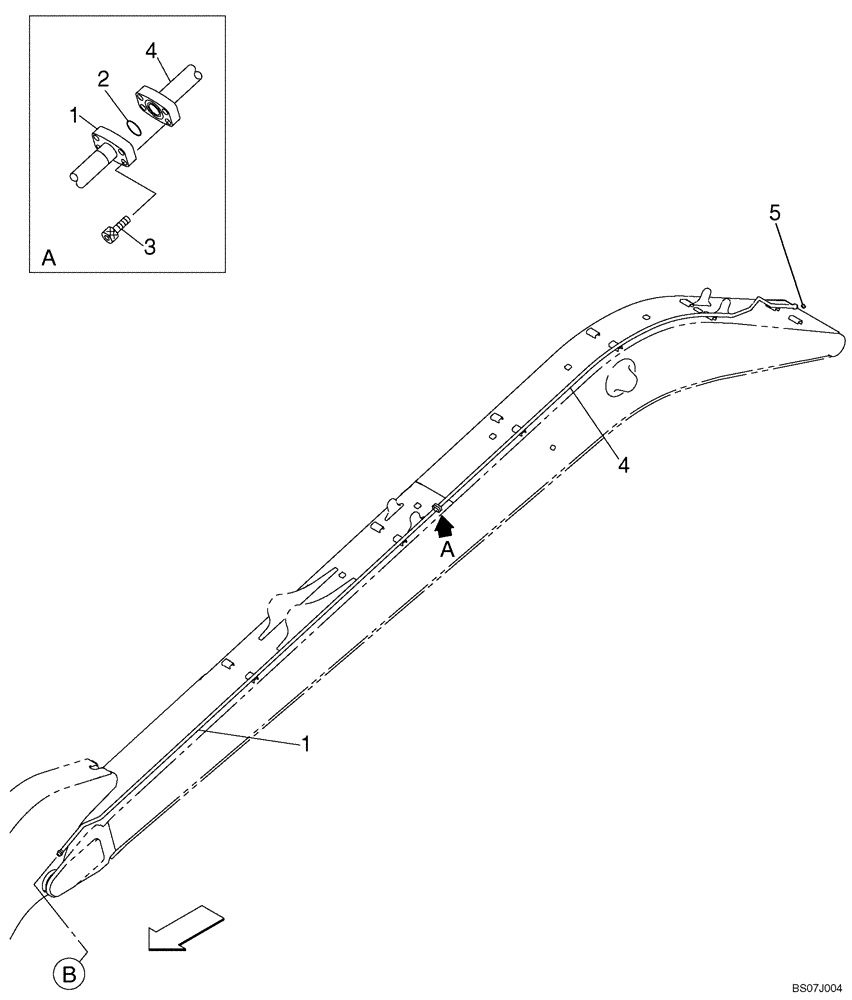 Схема запчастей Case CX210BLR - (08-15) - HYDRAULICS - BUCKET, 2.40 M (7FT 10 IN) ARM (08) - HYDRAULICS