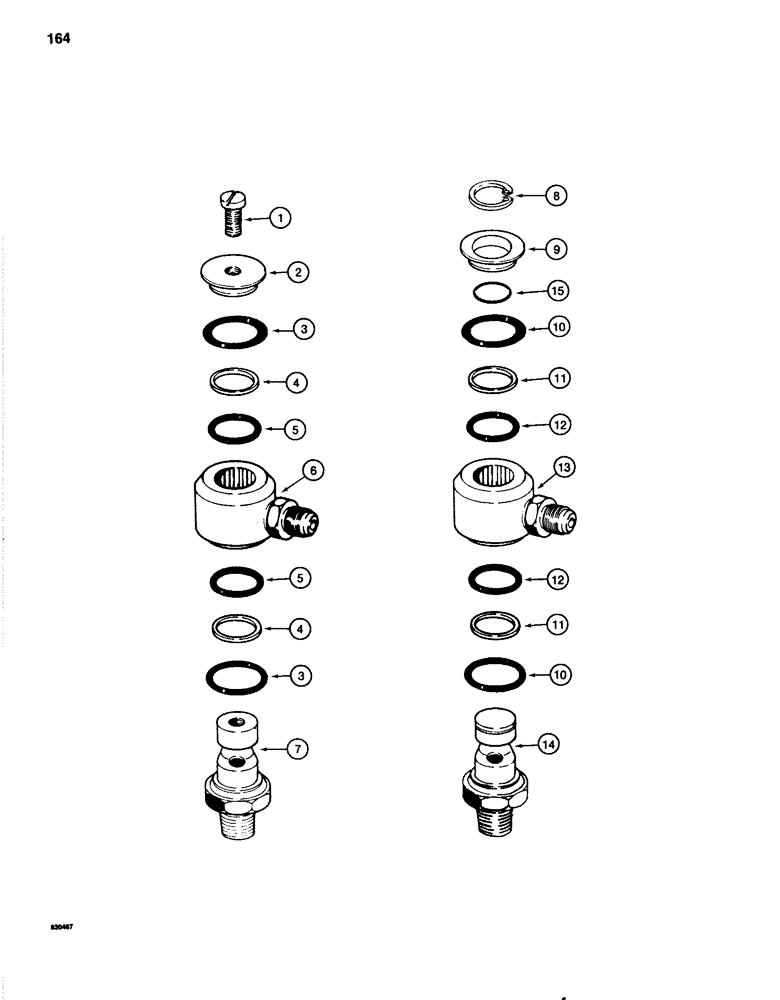 Схема запчастей Case 1080 - (164) - INNER SWIVEL-UPPER, MAYSON TYPE - WITH SCREW MOUNTED CAP (35) - HYDRAULIC SYSTEMS