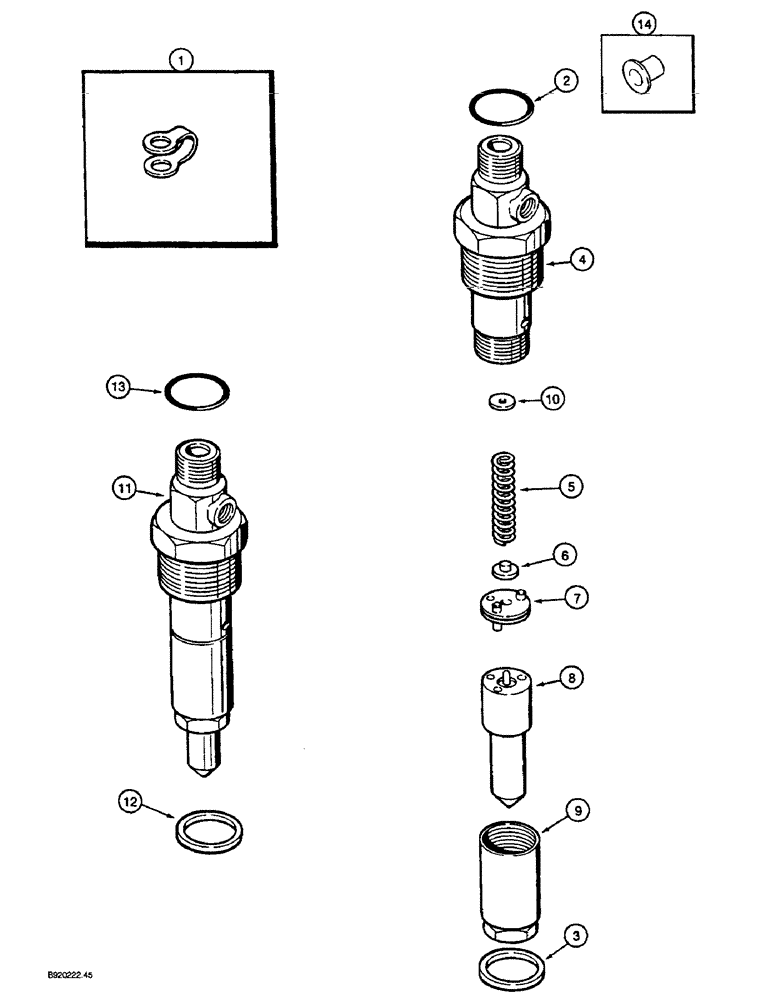Схема запчастей Case 1088 - (3-14) - FUEL INJECTION NOZZLE, 6T-590 ENGINE (03) - FUEL SYSTEM