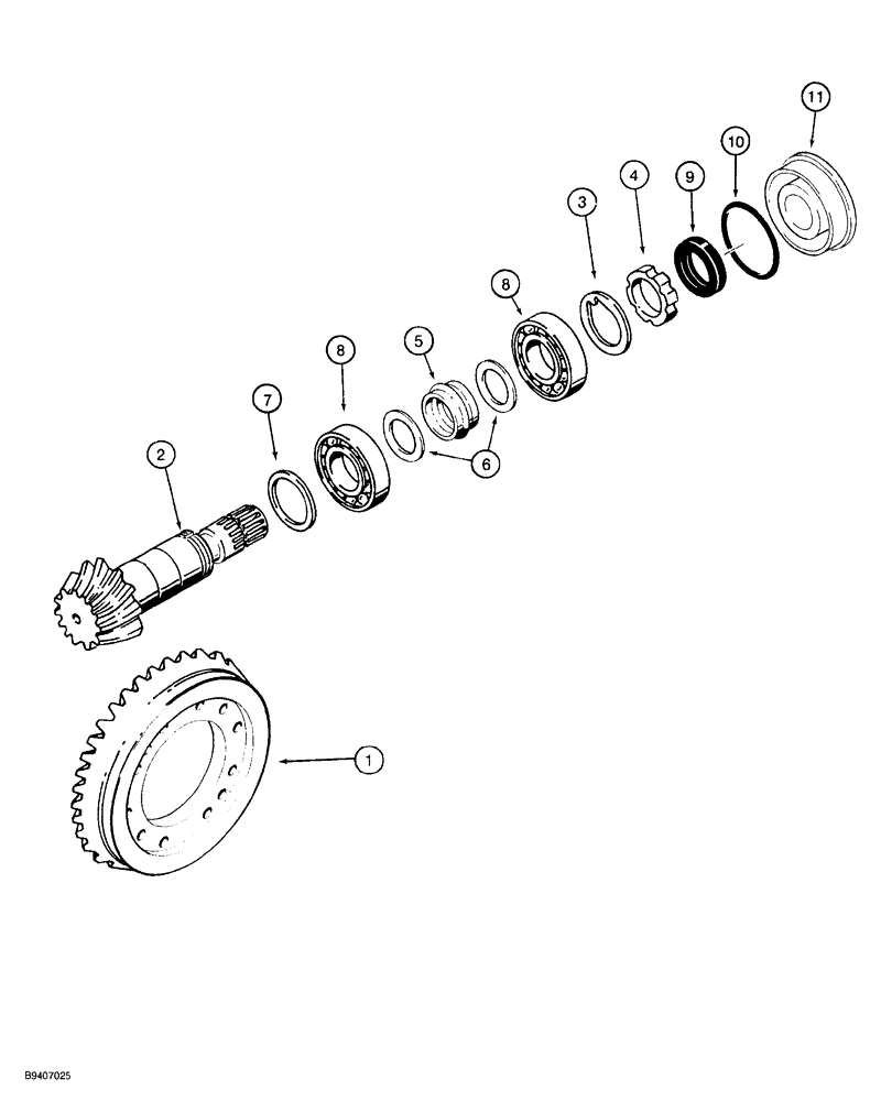Схема запчастей Case 580SL - (6-016) - FRONT DRIVE AXLE, RING AND PINION GEAR SET (06) - POWER TRAIN