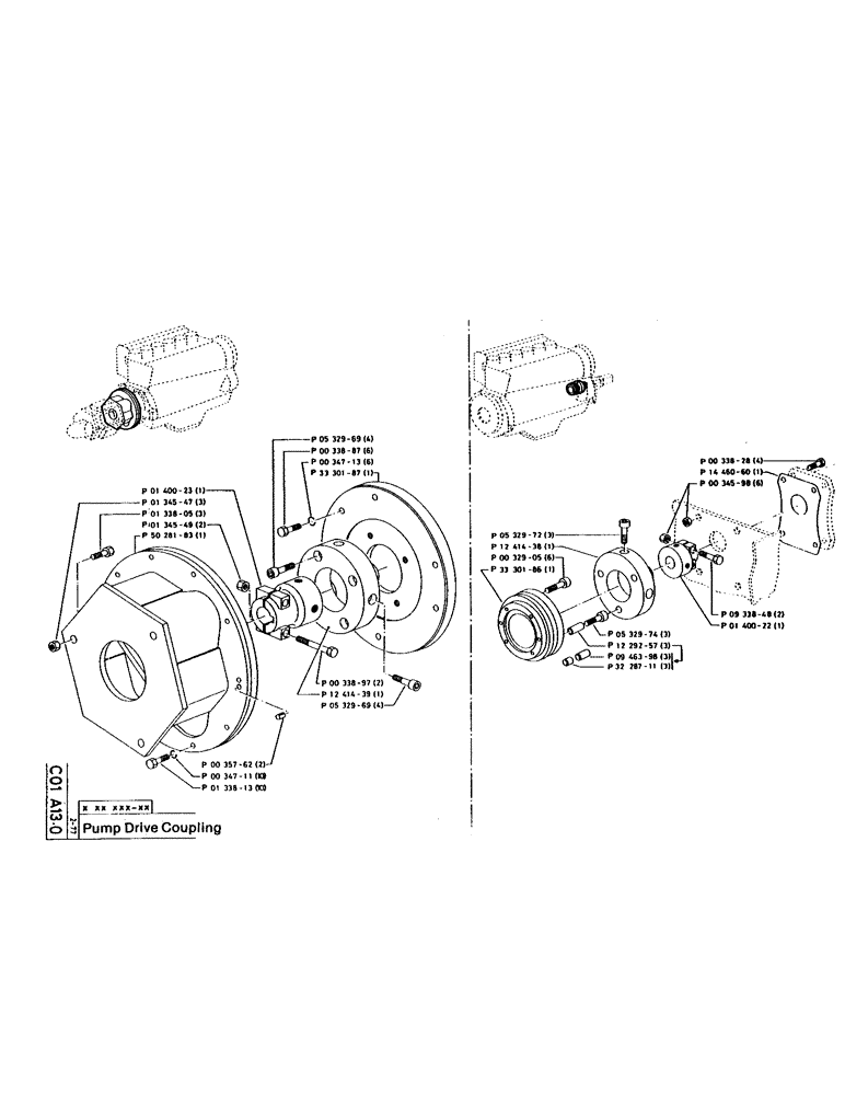 Схема запчастей Case 160CL - (28) - PUMP DRIVE COUPLING (07) - HYDRAULIC SYSTEM