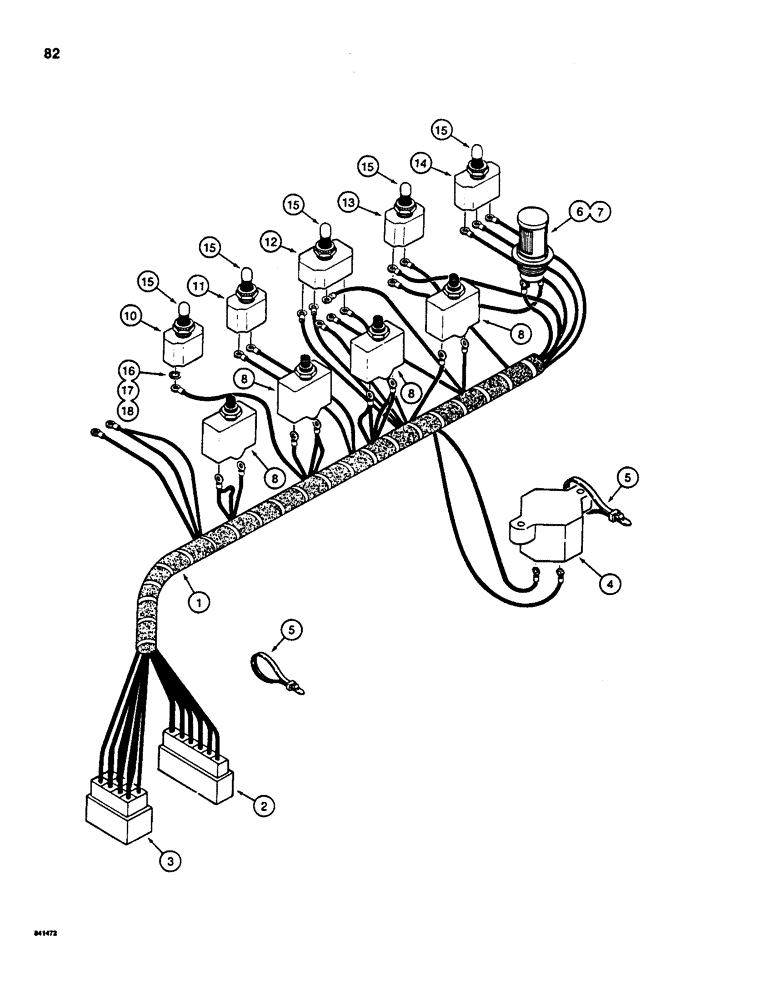 Схема запчастей Case 880D - (082) - ELECTRICAL HARNESS, LEFT-HAND CONSOLE (06) - ELECTRICAL SYSTEMS
