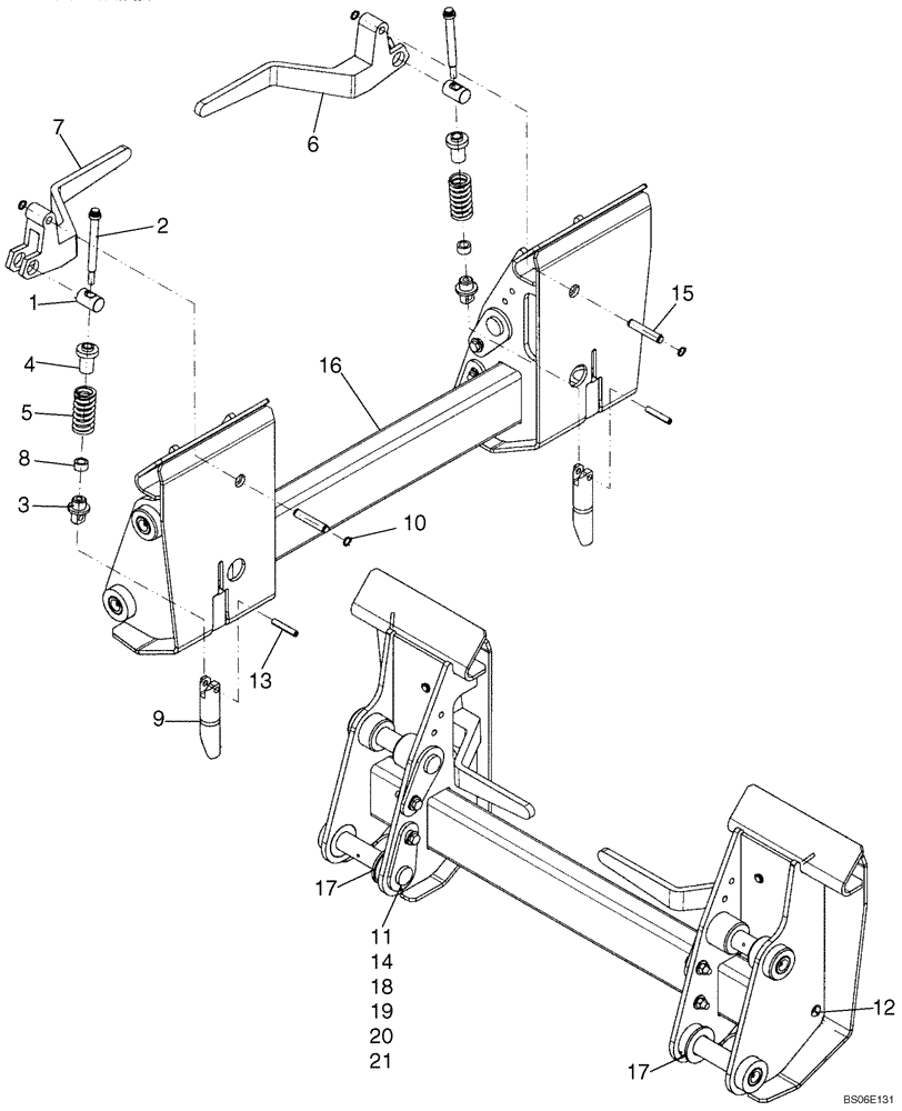 Схема запчастей Case 420CT - (09-03) - COUPLER, MECHANICAL (09) - CHASSIS