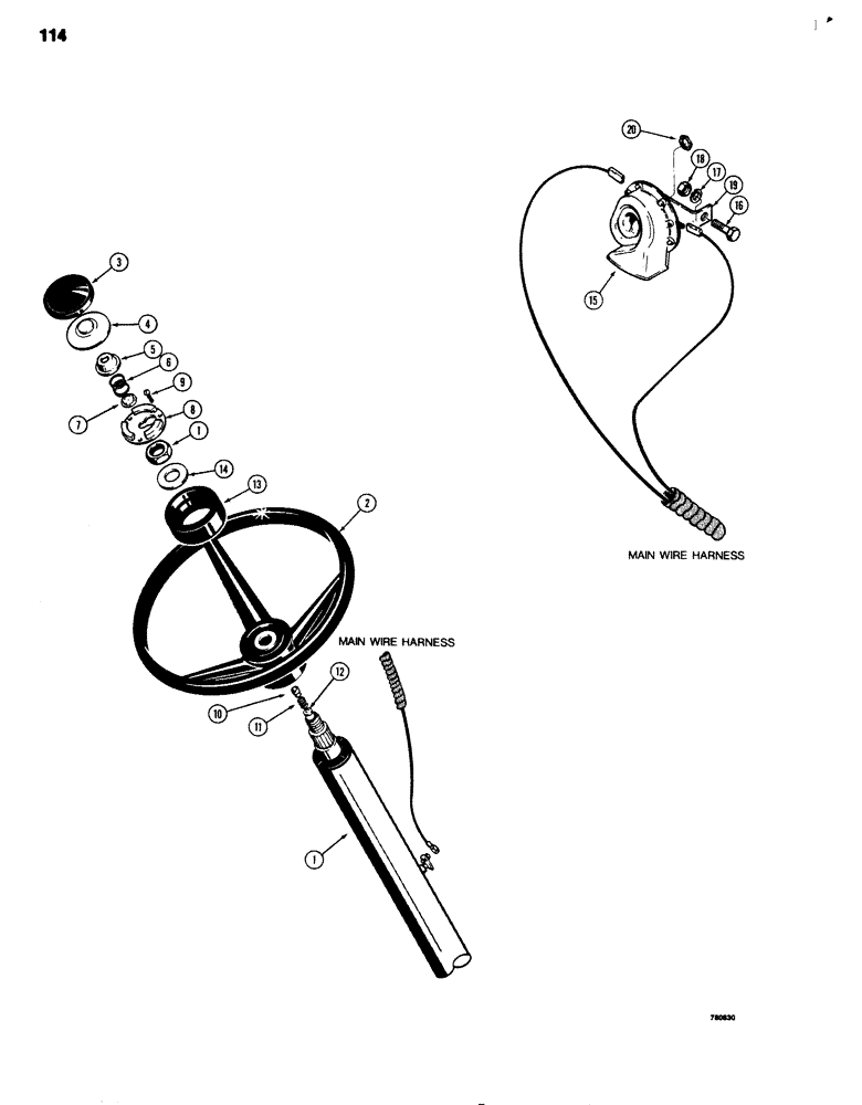 Схема запчастей Case 680G - (114) - ELECTRIC HORN (04) - ELECTRICAL SYSTEMS