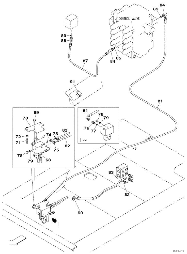 Схема запчастей Case CX800B - (08-37[02]) - HYDRAULIC CIRCUIT - SINGLE ACTING CIRCUIT (08) - HYDRAULICS