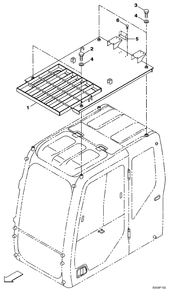 Схема запчастей Case CX700B - (09-31) - CAB GUARD - ROOF, OPENABLE WINDOW (09) - CHASSIS