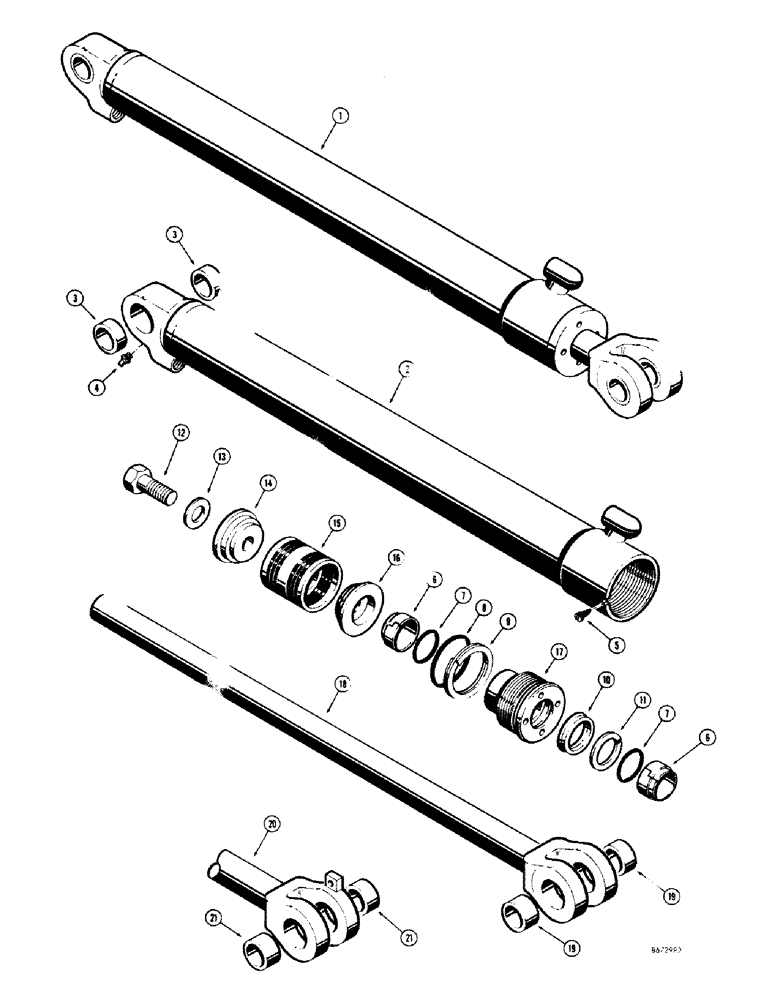 Схема запчастей Case 680CK - (208) - D34742 AND D42738 LOADER LIFT CYLINDERS (84) - BOOMS, DIPPERS & BUCKETS