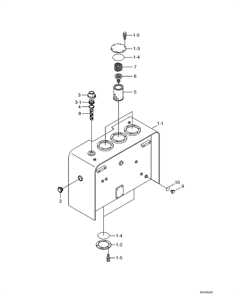 Схема запчастей Case 1221E - (08-01[01]) - HYDRAULICS - RESERVOIR ASSY (87700440) (08) - HYDRAULICS