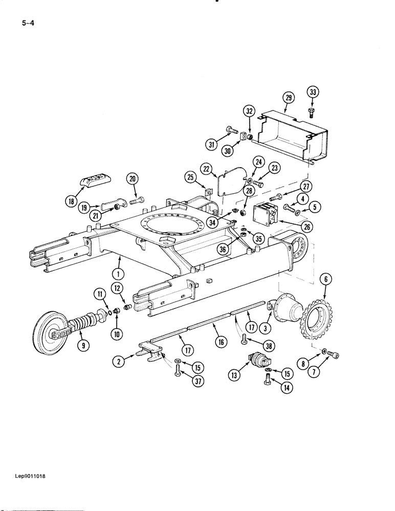 Схема запчастей Case 888 - (5-004) - TRACK FRAME AND UNDERCARRIAGE, P.I.N. FROM XXXXX AND AFTER (11) - TRACKS/STEERING