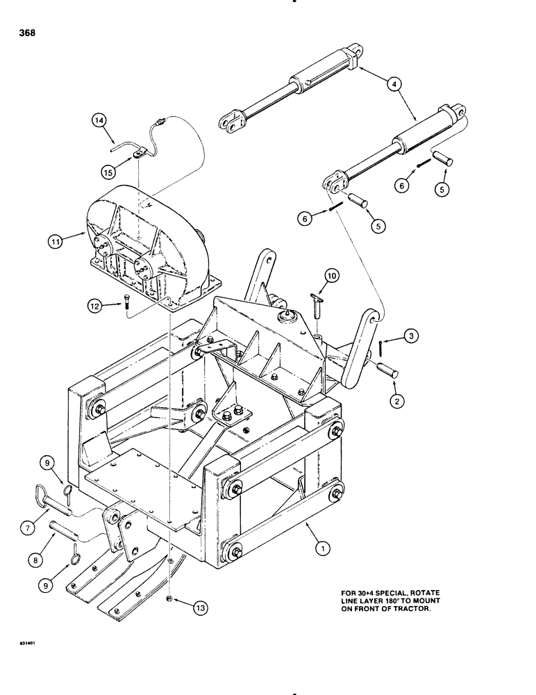 Схема запчастей Case P60 - (368) - LINE LAYER AND GEARBOX MOUNTING (89) - TOOLS