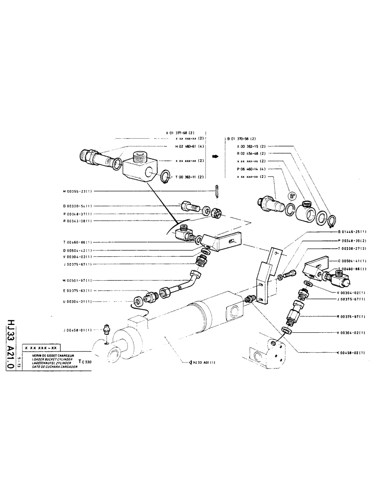 Схема запчастей Case TC45 - (178) - LOADER BUCKET CYLINDER 