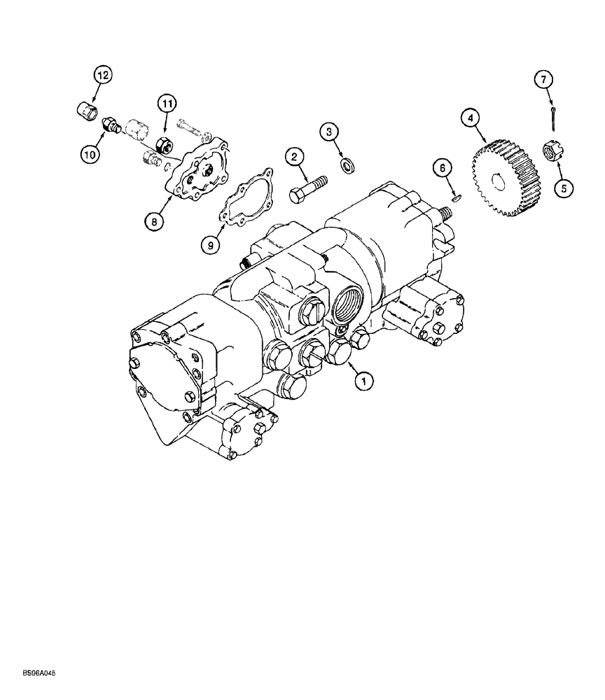 Схема запчастей Case 760 - (06-012) - TANDEM PUMP MOUNTING (14) - MAIN GEARBOX & DRIVE
