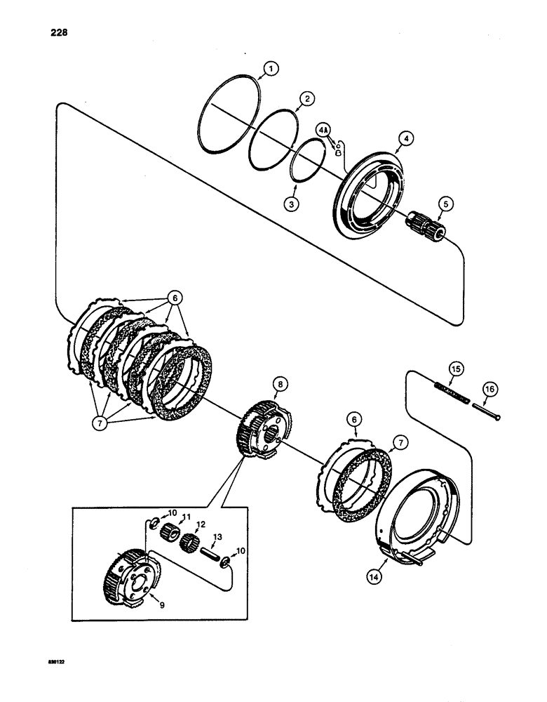 Схема запчастей Case W24C - (228) - TRANSMISSION, REVERSE CLUTCH AND PLANTETARY (06) - POWER TRAIN