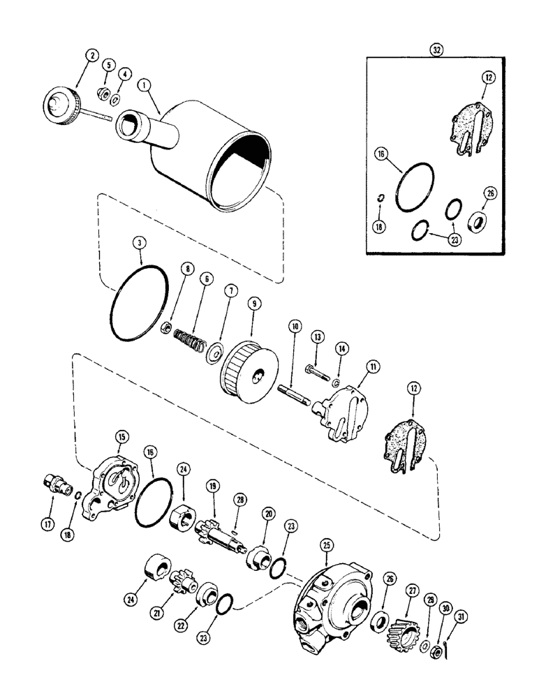 Схема запчастей Case 580B - (112) - A36559 POWER STEERING PUMP, HYDROSTATIC STEERING (05) - STEERING