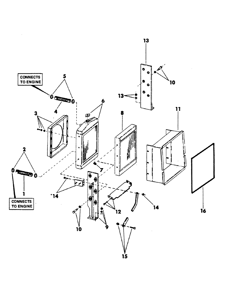 Схема запчастей Case 40YC - (031) - RADIATOR, OIL COOLER AND HOSES (01) - ENGINE
