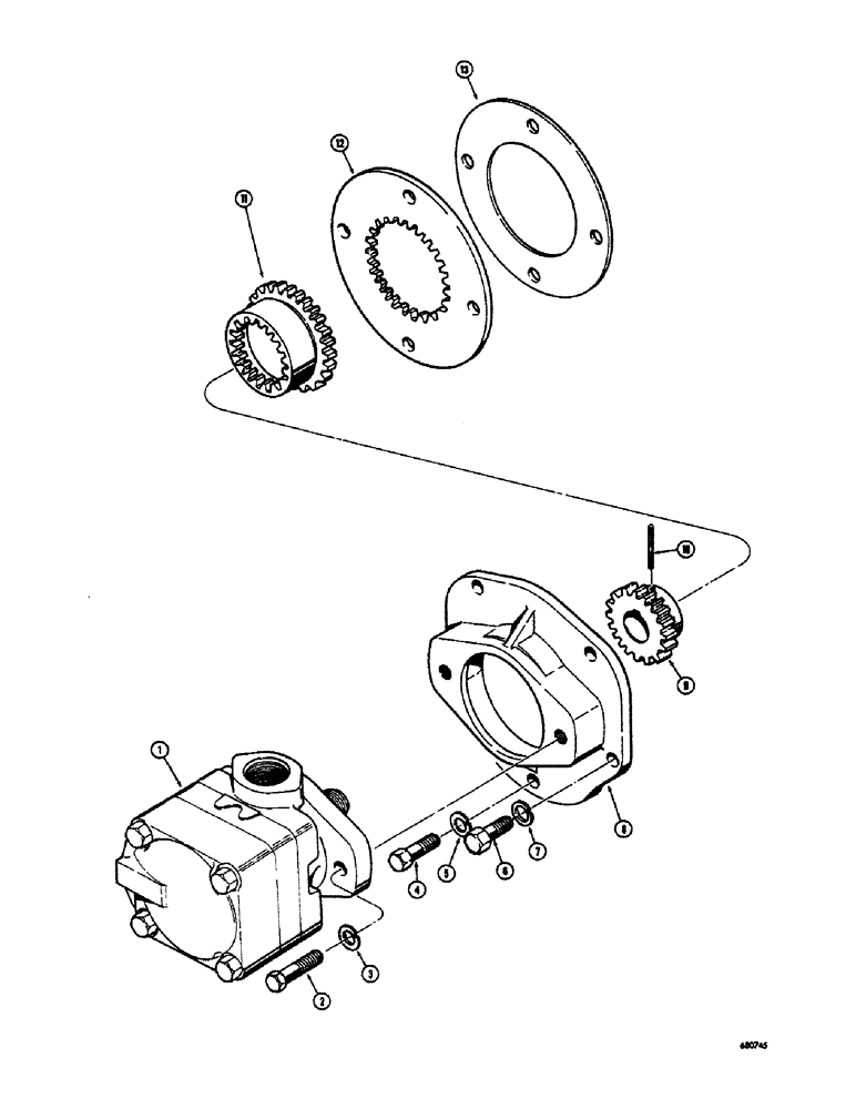 Схема запчастей Case 300 - (200) - PUMP DRIVE PARTS (07) - HYDRAULIC SYSTEM