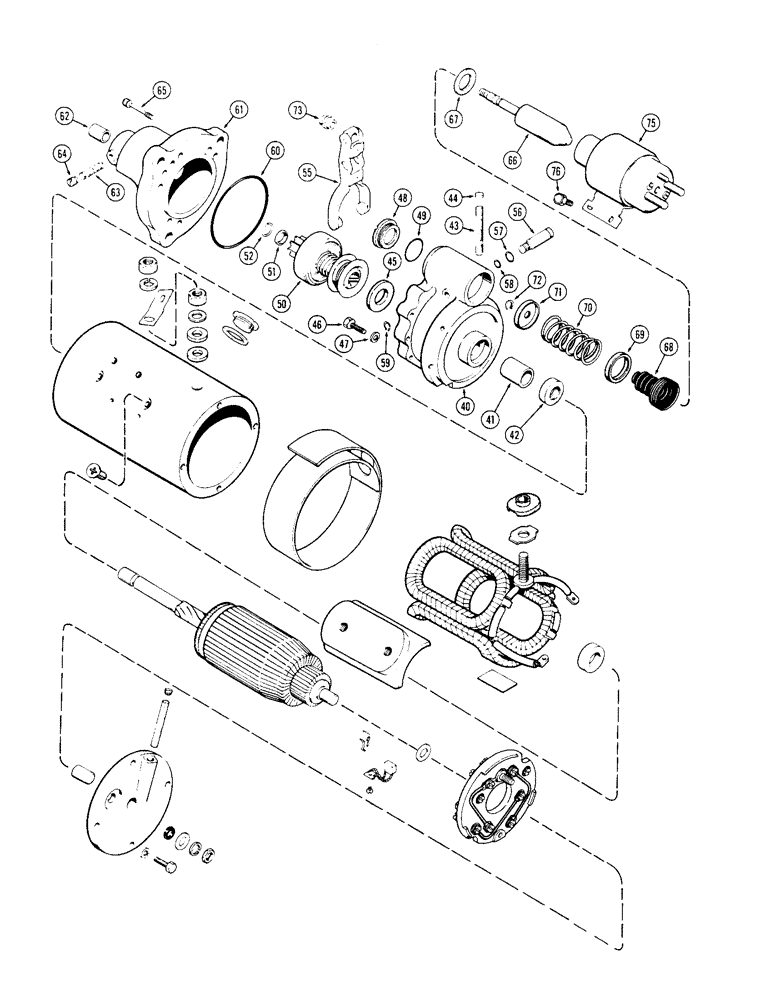 Схема запчастей Case 880 - (058) - A64907 STARTER, 12 VOLT (06) - ELECTRICAL SYSTEMS