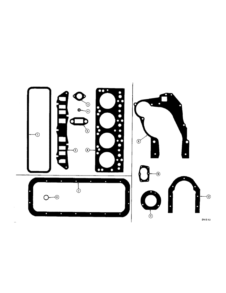 Схема запчастей Case 420 - (018) - SERVICE GASKET SETS (01) - ENGINE