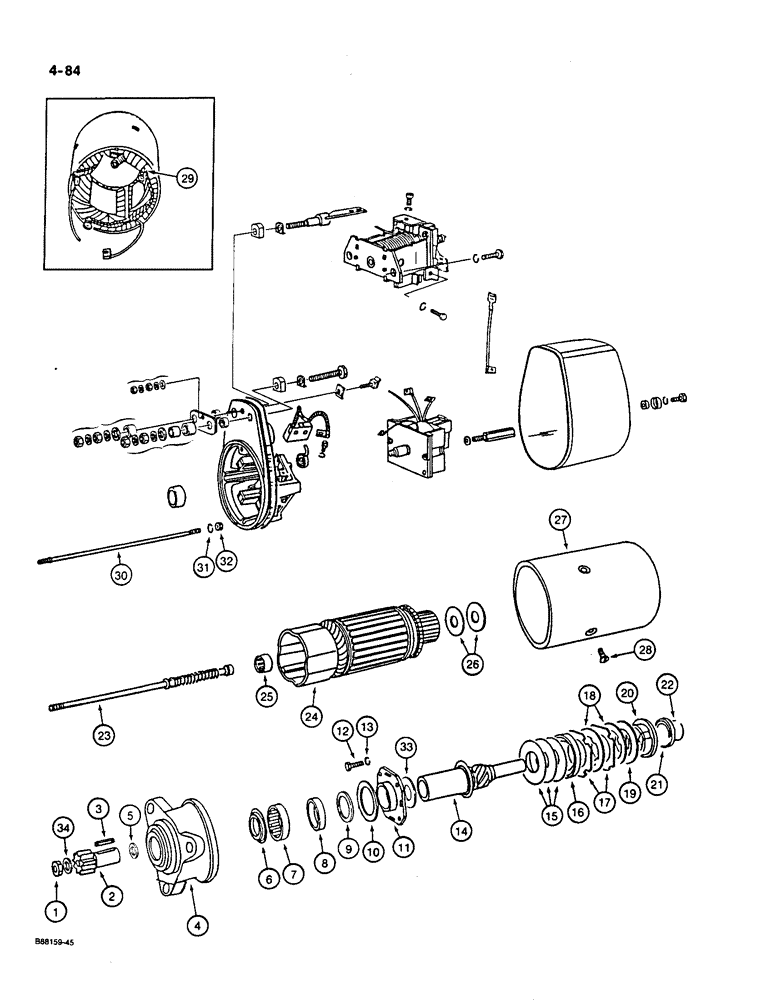 Схема запчастей Case W36 - (4-084) - STARTER (04) - ELECTRICAL SYSTEMS